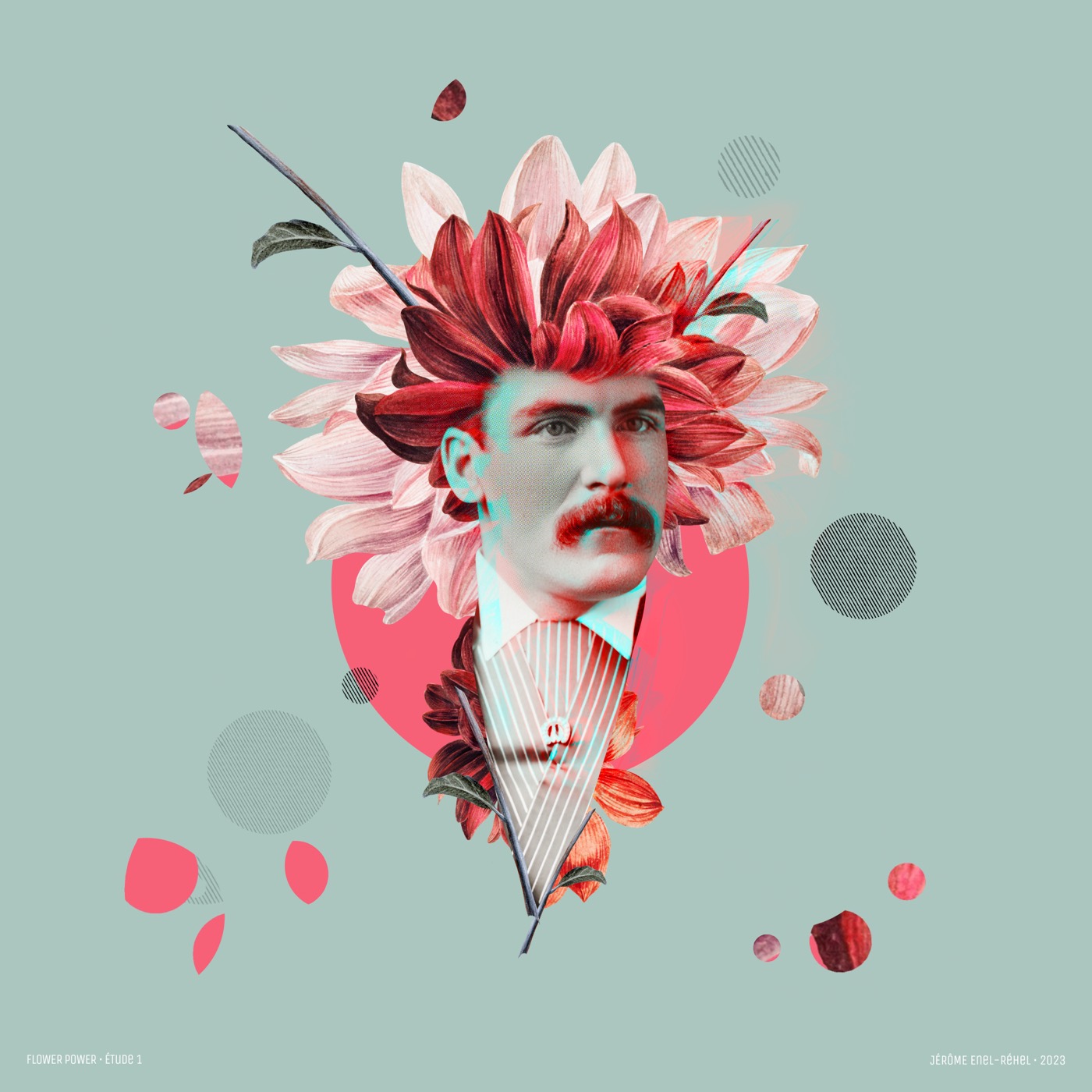 Flower Power – Étude 1 — collage de Jérôme Enel-Réhel