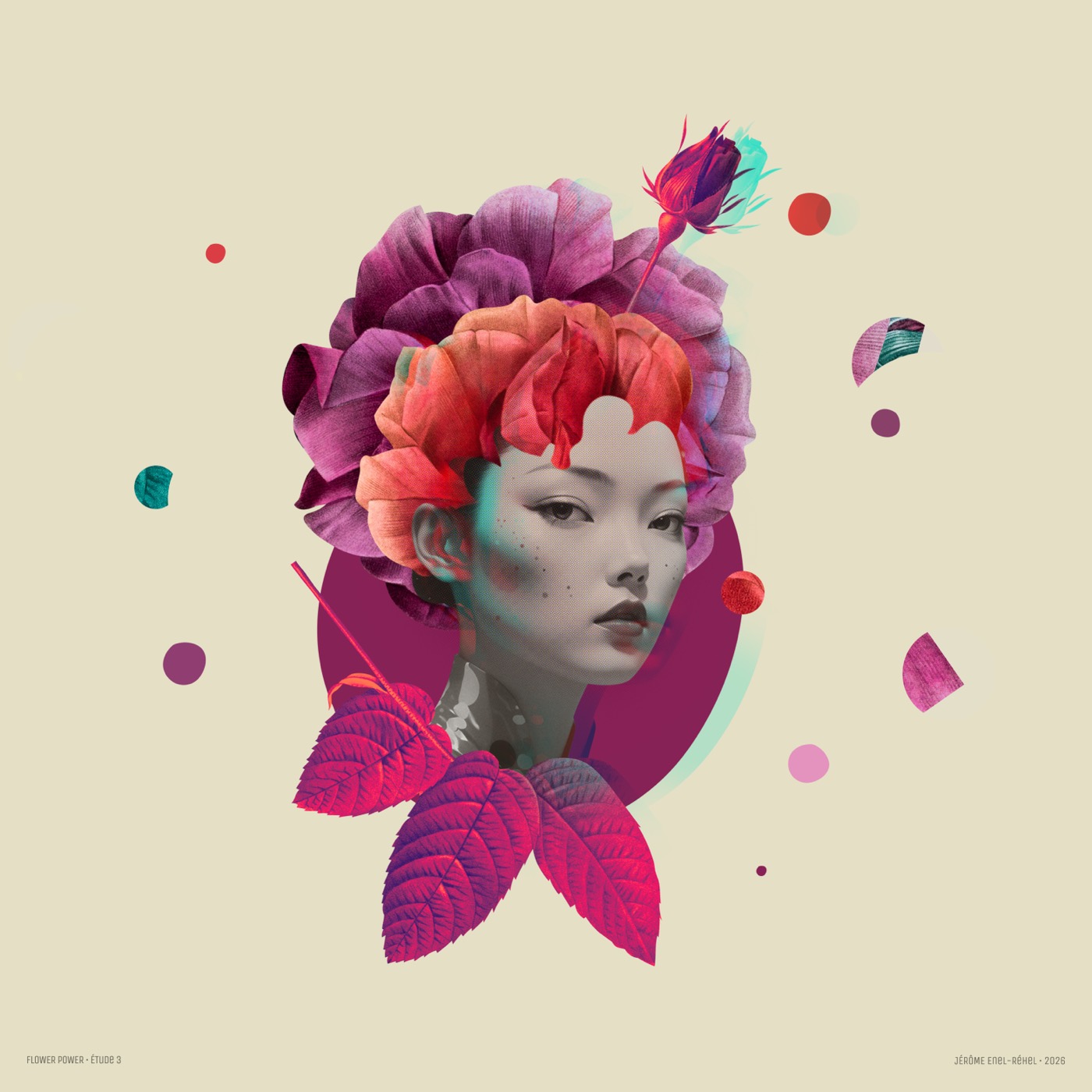 Flower Power – Étude 3 — collage de Jérôme Enel-Réhel