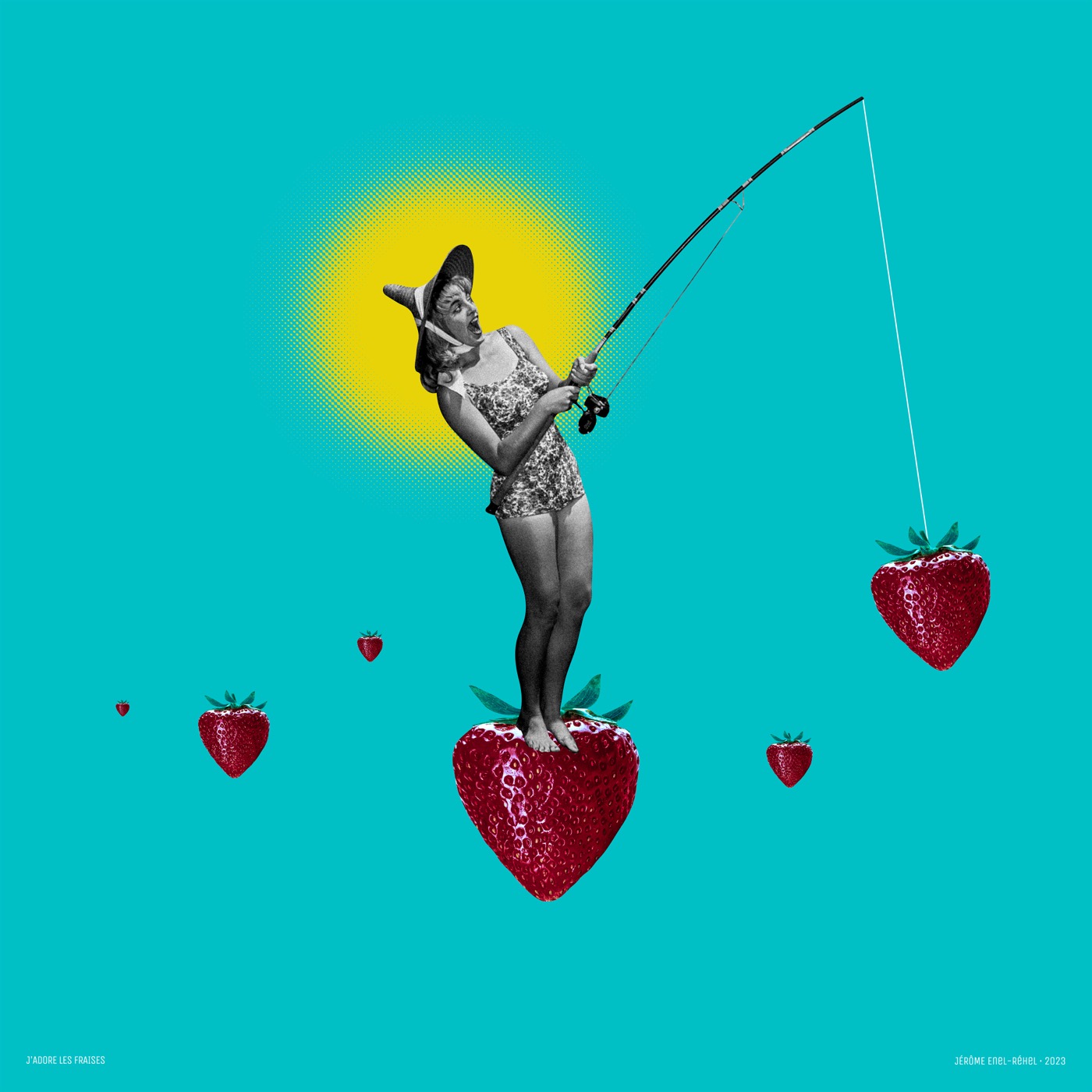 J'adore les fraises — collage de Jérôme Enel-Réhel