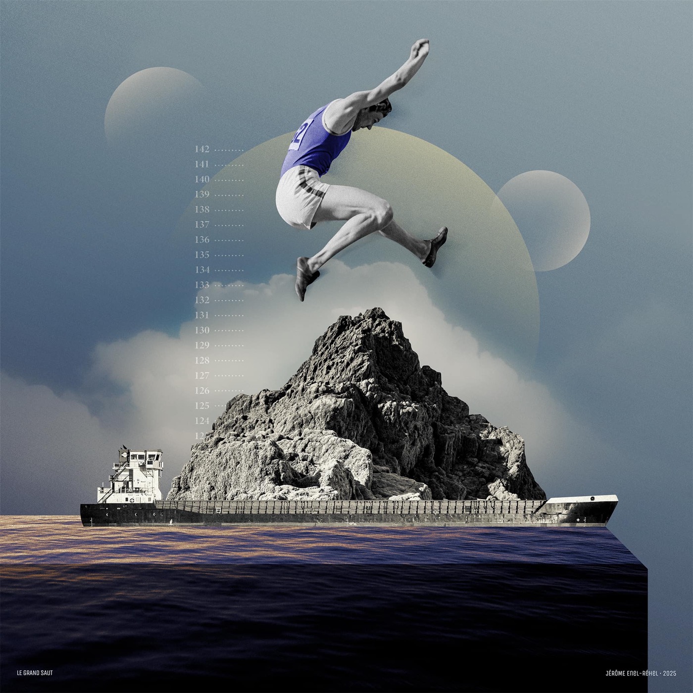 Le grand saut — collage de Jérôme Enel-Réhel