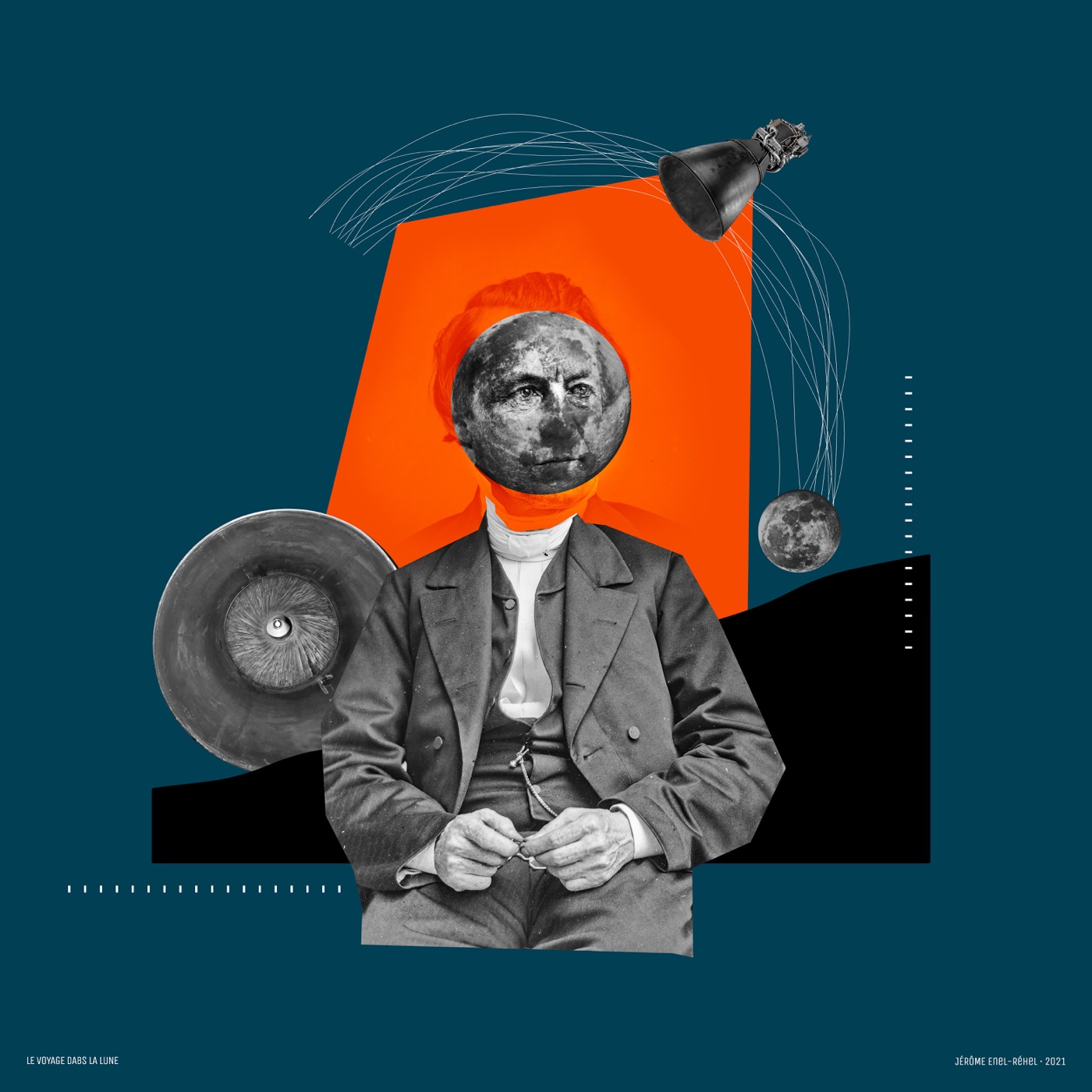 Le voyage dans la lune — collage de Jérôme Enel-Réhel