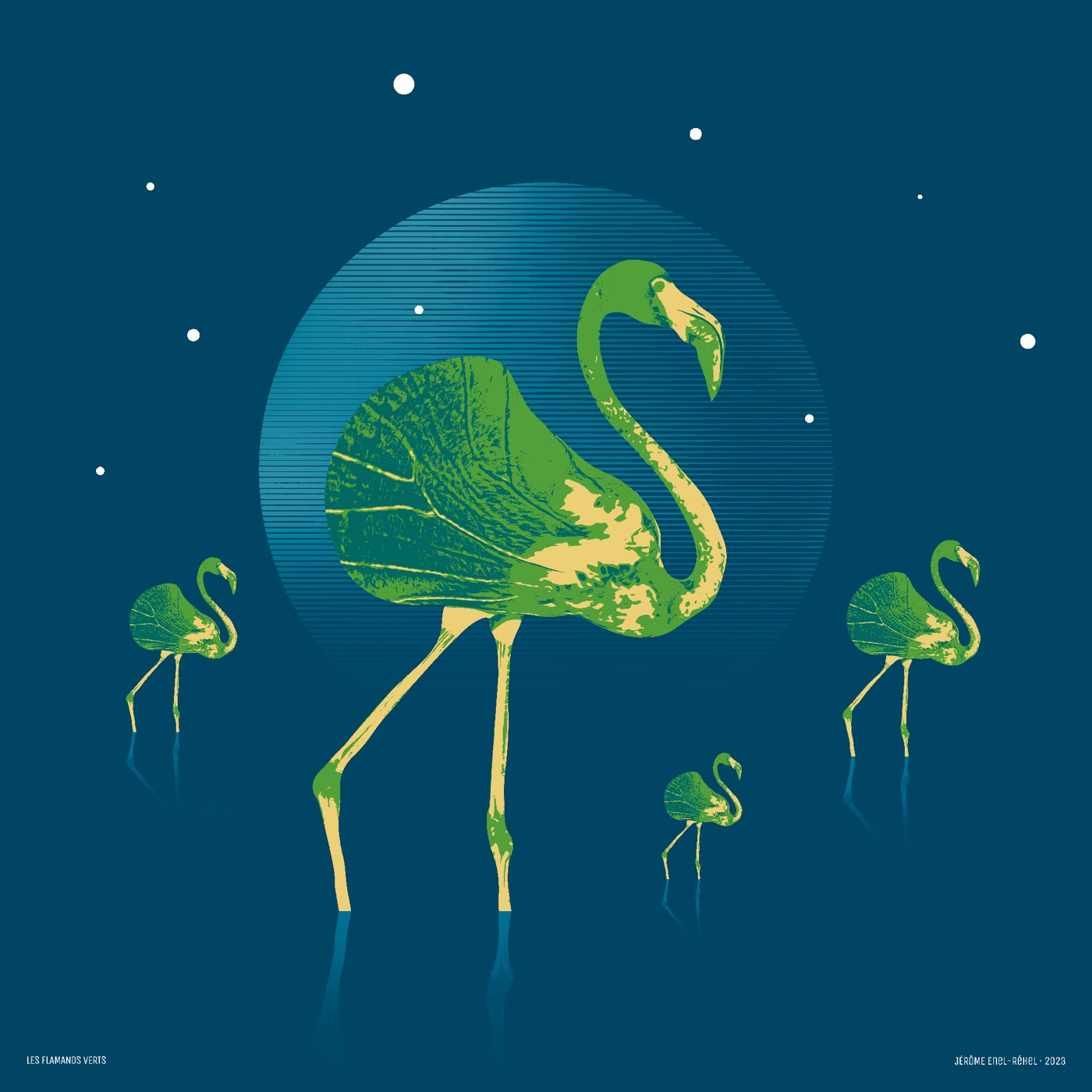 Les flamands verts — collage de Jérôme Enel-Réhel